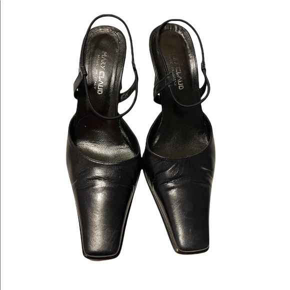 Mary Claud Size 36 1/2 Slingback Black Heels - Picture 4 of 10